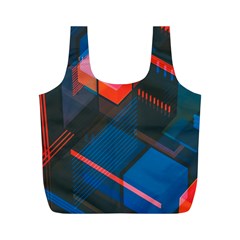 Minimalist Abstract Shaping Abstract Digital Art Minimalism Full Print Recycle Bag (m) by Semog4