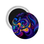 Colorful Waves Abstract Waves Curves Art Abstract Material Material Design 2.25  Magnets Front