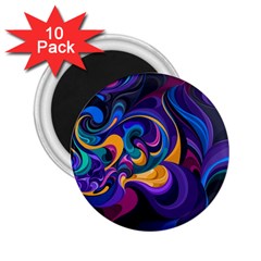 Colorful Waves Abstract Waves Curves Art Abstract Material Material Design 2 25  Magnets (10 Pack)  by Semog4