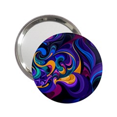 Colorful Waves Abstract Waves Curves Art Abstract Material Material Design 2 25  Handbag Mirrors by Semog4