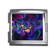 Colorful Waves Abstract Waves Curves Art Abstract Material Material Design Mega Link Italian Charm (18mm) by Semog4