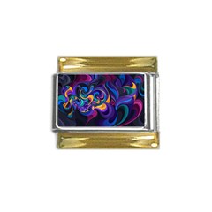 Colorful Waves Abstract Waves Curves Art Abstract Material Material Design Gold Trim Italian Charm (9mm) by Semog4