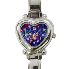 Colorful Waves Abstract Waves Curves Art Abstract Material Material Design Heart Italian Charm Watch by Semog4