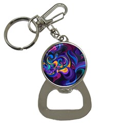 Colorful Waves Abstract Waves Curves Art Abstract Material Material Design Bottle Opener Key Chain by Semog4