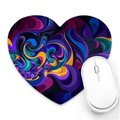 Colorful Waves Abstract Waves Curves Art Abstract Material Material Design Heart Mousepad by Semog4