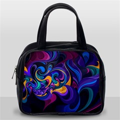 Colorful Waves Abstract Waves Curves Art Abstract Material Material Design Classic Handbag (one Side) by Semog4