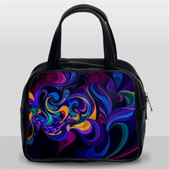 Colorful Waves Abstract Waves Curves Art Abstract Material Material Design Classic Handbag (two Sides) by Semog4