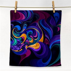 Colorful Waves Abstract Waves Curves Art Abstract Material Material Design Face Towel by Semog4