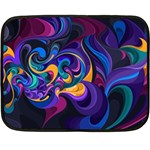 Colorful Waves Abstract Waves Curves Art Abstract Material Material Design Fleece Blanket (Mini) 35 x27  Blanket