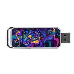 Colorful Waves Abstract Waves Curves Art Abstract Material Material Design Portable Usb Flash (two Sides) by Semog4