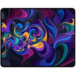 Colorful Waves Abstract Waves Curves Art Abstract Material Material Design Two Sides Fleece Blanket (Medium) 58.8 x47.4  Blanket Front