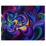 Colorful Waves Abstract Waves Curves Art Abstract Material Material Design Two Sides Premium Plush Fleece Blanket (Medium) 60 x50  Blanket Front