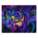 Colorful Waves Abstract Waves Curves Art Abstract Material Material Design Two Sides Premium Plush Fleece Blanket (Large) 80 x60  Blanket Front