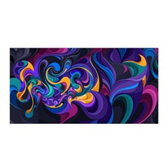 Colorful Waves Abstract Waves Curves Art Abstract Material Material Design Satin Wrap 35  X 70  by Semog4