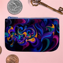 Colorful Waves Abstract Waves Curves Art Abstract Material Material Design Large Coin Purse by Semog4