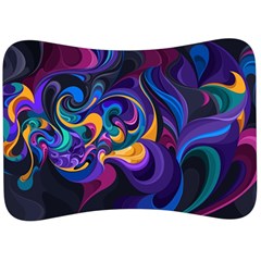 Colorful Waves Abstract Waves Curves Art Abstract Material Material Design Velour Seat Head Rest Cushion by Semog4