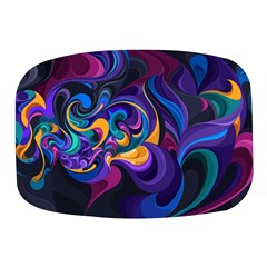 Colorful Waves Abstract Waves Curves Art Abstract Material Material Design Mini Square Pill Box by Semog4