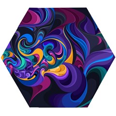 Colorful Waves Abstract Waves Curves Art Abstract Material Material Design Wooden Puzzle Hexagon by Semog4