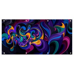 Colorful Waves Abstract Waves Curves Art Abstract Material Material Design Banner And Sign 8  X 4  by Semog4