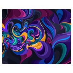 Colorful Waves Abstract Waves Curves Art Abstract Material Material Design Premium Plush Fleece Blanket (medium)