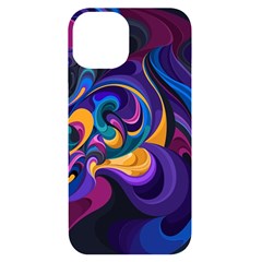 Colorful Waves Abstract Waves Curves Art Abstract Material Material Design Iphone 14 Black Uv Print Case