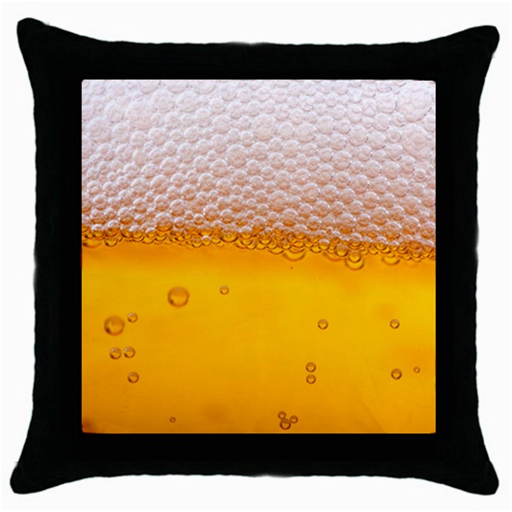 Beer Texture Liquid Bubbles Throw Pillow Case (Black)