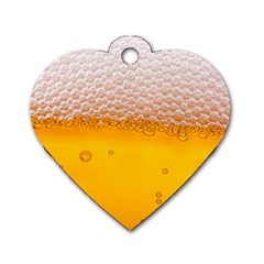 Beer Texture Liquid Bubbles Dog Tag Heart (two Sides) by Semog4