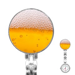 Beer Texture Liquid Bubbles Stainless Steel Nurses Watch by Semog4