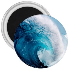 Tsunami Big Blue Wave Ocean Waves Water 3  Magnets by Semog4