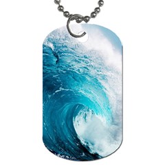 Tsunami Big Blue Wave Ocean Waves Water Dog Tag (one Side) by Semog4