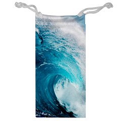 Tsunami Big Blue Wave Ocean Waves Water Jewelry Bag by Semog4