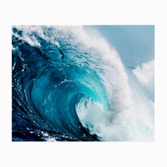 Tsunami Big Blue Wave Ocean Waves Water Small Glasses Cloth (2 Sides) by Semog4