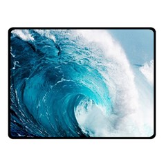 Tsunami Big Blue Wave Ocean Waves Water Fleece Blanket (small) by Semog4