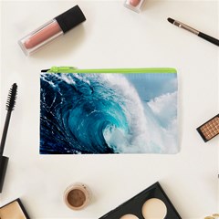 Tsunami Big Blue Wave Ocean Waves Water Cosmetic Bag (xs) by Semog4