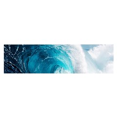 Tsunami Big Blue Wave Ocean Waves Water Oblong Satin Scarf (16  X 60 ) by Semog4