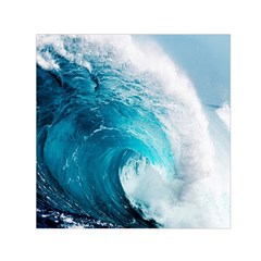 Tsunami Big Blue Wave Ocean Waves Water Square Satin Scarf (30  X 30 ) by Semog4