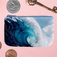 Tsunami Big Blue Wave Ocean Waves Water Large Coin Purse by Semog4