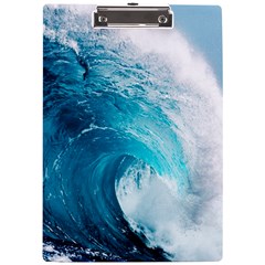 Tsunami Big Blue Wave Ocean Waves Water A4 Acrylic Clipboard by Semog4