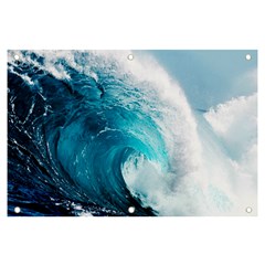 Tsunami Big Blue Wave Ocean Waves Water Banner And Sign 6  X 4  by Semog4