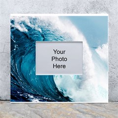 Tsunami Big Blue Wave Ocean Waves Water White Wall Photo Frame 5  X 7 