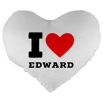 I love edward Large 19  Premium Heart Shape Cushions Back