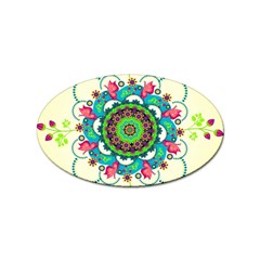 Mandala Flowers Abstract Butterflies Floral Pattern Summer Sticker Oval (10 Pack) by Semog4