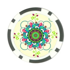 Mandala Flowers Abstract Butterflies Floral Pattern Summer Poker Chip Card Guard by Semog4