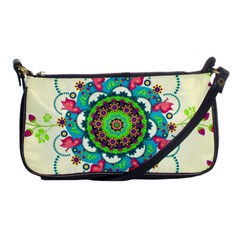 Mandala Flowers Abstract Butterflies Floral Pattern Summer Shoulder Clutch Bag by Semog4