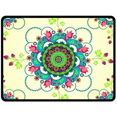 Mandala Flowers Abstract Butterflies Floral Pattern Summer Fleece Blanket (large) by Semog4