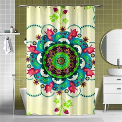 Mandala Flowers Abstract Butterflies Floral Pattern Summer Shower Curtain 48  X 72  (small)  by Semog4