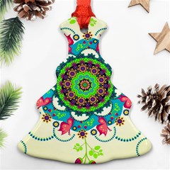 Mandala Flowers Abstract Butterflies Floral Pattern Summer Christmas Tree Ornament (two Sides) by Semog4