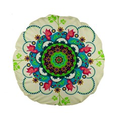 Mandala Flowers Abstract Butterflies Floral Pattern Summer Standard 15  Premium Round Cushions by Semog4