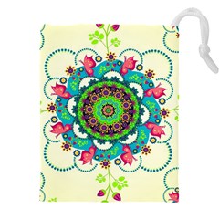 Mandala Flowers Abstract Butterflies Floral Pattern Summer Drawstring Pouch (5xl) by Semog4