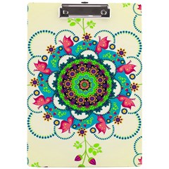 Mandala Flowers Abstract Butterflies Floral Pattern Summer A4 Acrylic Clipboard by Semog4